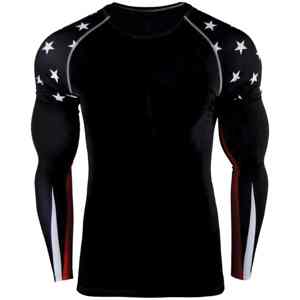 Chemises de compression pour hommes, écologiques, pour la gym et le fitness, en polyester et coton, séchage rapide, respirantes, manches longues, tailles et couleurs personnalisables - Product Image 4