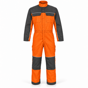 Overol de Trabajo Industrial para Hombre con Logotipo Personalizado, Ribete Reflectante, Paneles de Rodilla en Contraste, Cintura Elástica, Uniforme de Taller de Fábrica - Product Image 1