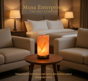 Lámpara de Sal Rosa del Himalaya Natural, Elegante Pieza Decorativa de Cristal, Luz Suave, Portátil, Purificadora de Aire, Hecha a Mano, para Dormitorio u Oficina - Product Image 4