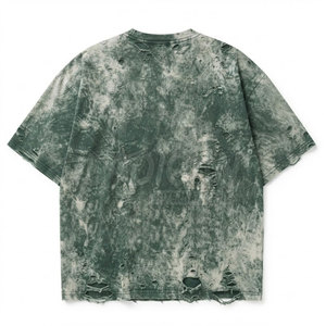 รับผลิตเสื้อยืดทรงบ็อกซี่โอเวอร์ไซส์สำหรับผู้ชาย แบบดิสเทรส ผ้าฝ้าย 100% เป็นมิตรต่อสิ่งแวดล้อม แห้งเร็ว พร้อมบริการติดแบรนด์ตามสั่ง (OEM/ODM) - Product Image 2
