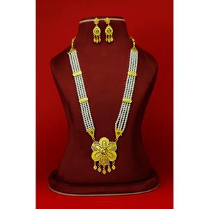 Necklace With Earrings <b>Jewellery</b> Set Goldplated Pure Brass High Quality Uae Dubai Necklace Design Necklace <b>Jewellery</b> Set - Product Image 3