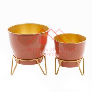 Pots de fleurs modernes avec supports dorés Décoration de jardin en fil métallique Jardinière en métal avec supports pour décorations de mariage Meilleure vente - Product Image 6