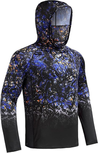 Men's <b>Camouflage</b> Fishing Hoodie UPF 50 Anti UV Quick Dry Polyester Long Sleeve Hooded <b>Shirt</b> with Face Mask - Product Image 6