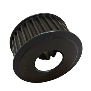 Poulie de distribution HTD 20T 8M HTD8M, largeur de courroie personnalisée, en aluminium et acier, avec bride, finition noir oxydé et anodisé - Product Image 3