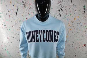 Sudadera Honeycombs con Cuello Redondo, Azul Claro, Oversize, de Algodón, Unisex, Ropa Casual, CLUSH SPORTS - Product Image 6