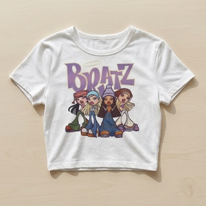 T-shirt court vintage esthétique Bratz Y2K pour filles, style grunge gothique, imprimé animalier, coupe ajustée, été, streetwear Harajuku - Product Image 5