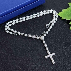 VVS Moissanite Diamond Rhodium Plated 925 Sterling Silver Luxury Hip Hop <b>Cross</b> <b>Pendant</b> Necklace For <b>Men</b> Women Unisex Bold Styles - Product Image 4