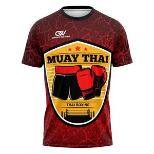 Conjunto de Entrenamiento de Muay Thai de Manga Corta, Personalizado con Logotipo y Diseño Sublimados, Elástico, de Secado Rápido, 100% Poliéster, OEM/ODM - Product Image 2