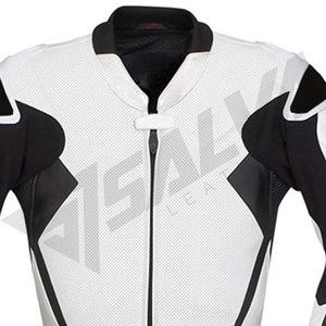 Combinaison de course moto unisexe blanche et noire à manches longues, respirante, color-block, en modal, une pièce (veste et pantalon), toutes saisons - Product Image 4