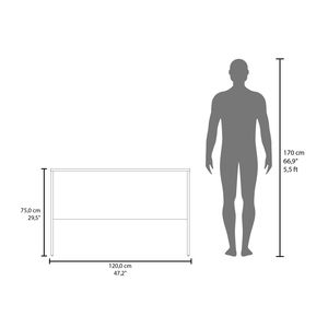 Malibu 47 \ "ampia moderna semplice scrivania Computer grigio noce finitura per casa ufficio camera da letto soggiorno tavolo da pranzo uso cucina - Product Image 4