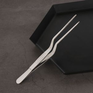 Pince à épiler en acier inoxydable à pointe fine et courbée, pince de cuisine, pince alimentaire, OEM - Product Image 4