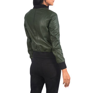 Blouson Bomber Unisexe Vintage en Cuir Véritable Enduit pour l'Hiver, Poignets Côtelés, Fermeture Éclair Avant, Style Décontracté Urbain, Vente en Gros OEM ODM - Product Image 5