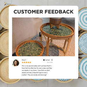 Modern Luxury Lightweight Eco-friendly Rattan Boho <b>Nesting</b> Coffee <b>Table</b> Set for Home and Hotel Interior Decoration - Product Image 6