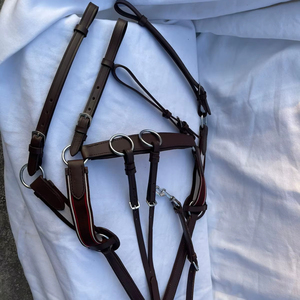 Martingala resistente para caballos, para montar y entrenar, de cuero duradero con hebillas seguras y correas ajustables. La mejor calidad. - Product Image 4