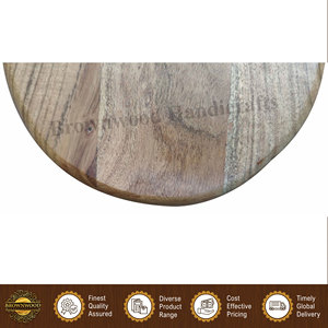 Plateau de service en bois écologique fait main de qualité supérieure pour aliments, plateau/assiette en bois d'acacia massif pour achat en gros - Product Image 3
