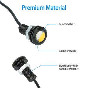 Set di 3 Lampadine LED Ambra a Occhio d'Aquila 12V 18MM Impermeabili, Luci DRL, Fendinebbia, Luci Posteriori, Luci per Griglia Anteriore e Paraurti, Luci di Retromarcia per Moto - Product Image 3