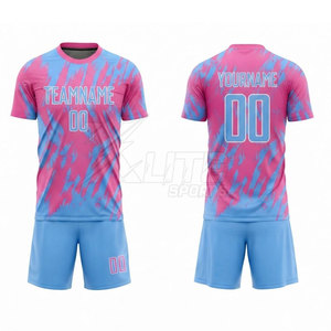 Conjunto de Camiseta y Pantalones Cortos de Entrenamiento de Fútbol Transpirable que Absorbe la Humedad, Talla Grande, 100% Poliéster, para Prácticas de Equipo y Partidos al Aire Libre - Product Image 2