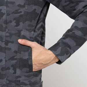 Veste en jean pour homme à manches longues avec col montant et logo sur le devant, respirante et écologique, style décontracté d'hiver - Product Image 6