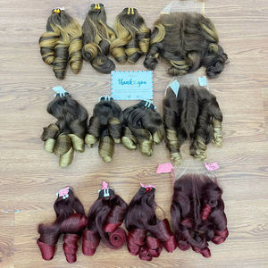 Articles incontournables : Tissage de cheveux bouclés à la vapeur, diverses couleurs, sans nœuds, sans perte, 100% cheveux humains, fournisseur de cheveux bruts - Product Image 1