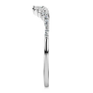 Anillo de Eternidad de Lujo con Corona de Diamantes Cultivados en Laboratorio, Chapado en Rodio sobre Oro Blanco de 14K, Corte Brillante Curvo, Minimalista y Apilable - Product Image 2