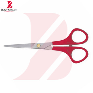 Ciseaux de coiffure professionnels à manche en plastique rouge, prix de gros, ciseaux de barbier en acier inoxydable pour salon de coiffure - Product Image 4