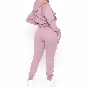 Conjunto Deportivo Holgado de Lino con Capucha Negra para Mujer, Top Corto y Pantalones Largos con Bolsillos Laterales, Ropa Casual de Verano - Product Image 5