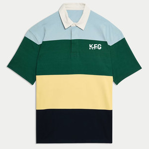 Camiseta de rugby para hombre, ligera, de bajo precio, al por mayor, con logotipo personalizado, tela de algodón, para pedidos al por mayor de equipos. - Product Image 1