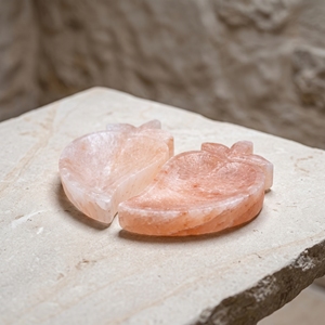 Himalayan <b>Pink</b> Rock Salt Mango <b>Ornament</b> Handcrafted Natural Salt Decor Decorative Tray Home Accent - Product Image 2