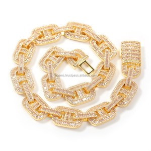 Cadena de Tenis de Alta Calidad con Diamantes Cultivados en Laboratorio con Corte Esmeralda, Oro de 14K, 2-6.5mm, D VVS, Certificado IGI, Collar para Hombre y Mujer - Product Image 1