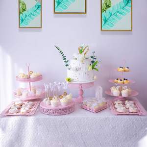 Plato de Metal Indio de Lujo con Pedestal para Celebraciones, Presentación de Dulces para Bodas, Eventos, Hoteles, Soporte para Pasteles a Precio de Mayoreo - Product Image 3