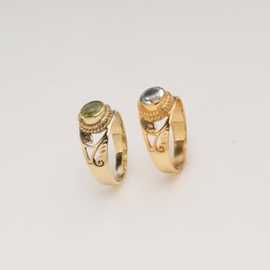 Brass <b>Ring</b> Peridot Faceted Fixed Size Elegant Vintage Glam <b>Statement</b> <b>Ring</b> Handmade Women Jewelry Moku Jewellery Bezel Setting - Product Image 3