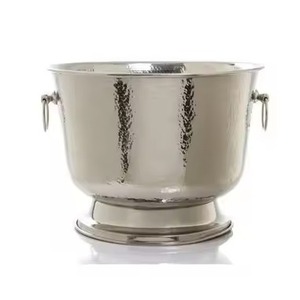 Contemporary Design Metal Ice Beverage Tub Stainless Steel Party Cooler Bucket Wine <b>Beer</b> Chiller Tub <b>Table</b> Use - Product Image 5
