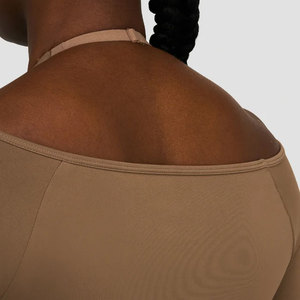 Chemise pour femme à manches longues en spandex extensible dans quatre directions, haute élasticité, nouvelle arrivée, épaules dénudées, trou pour le pouce, chemise de compression - Product Image 4