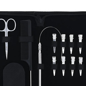Gold Micro Ring Tool Kit Hair Extension Tools Stainless Steel Loop Tool Hook <b>Needle</b> Professional Micro <b>Bead</b> Extension Pliers Kit - Product Image 6