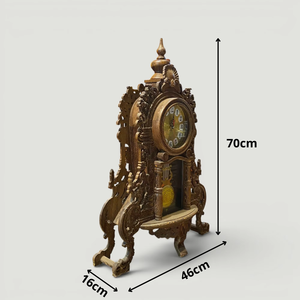 Vintage Brass Art Deco Desk <b>Table</b> Clock with Projection Function Ornate <b>Decorative</b> Mantel Display for Villa Home <b>Decor</b> - Product Image 6