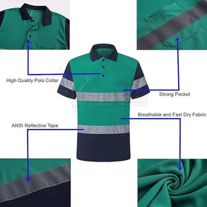 Camisa Polo de Trabajo para Hombre, Uso Profesional en Oficina, Manga Corta, Poliéster, Secado Rápido, Transpirable, Alta Visibilidad, para Negocios y Lugar de Trabajo - Product Image 3
