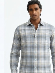 Men's Double Breasted Plaid 100% Cotton Casual Shirt Full Sleeve Turn-<b>down</b> Collar Breathable Summer Wear - Product Image 1