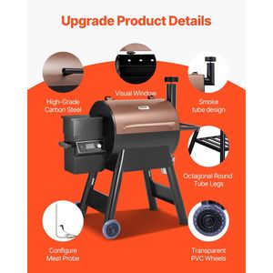 575 elettrica esterna Sq.in barbecue griglia a Pellet di legno Grill fumatore destinato a cucine e spazi esterni - Product Image 5