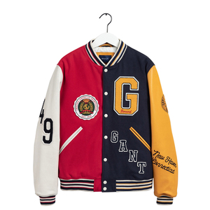 Chaqueta de Béisbol Varsity Personalizada para Hombre, Talla Grande, con Cuello Acanalado, Diseño en Blanco, Opción de Logotipo Personalizado - Venta al Por Mayor - Product Image 4