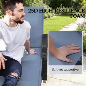 Set di cuscini pieghevoli blu in 2 pezzi per sedia da esterno (solo cuscini) - Product Image 3