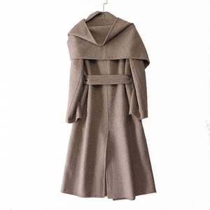 Manteau long élégant en coton et laine, veste d'hiver, coupe ajustée, trench-coat tendance, vêtements décontractés pour femmes - Product Image 3