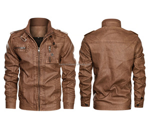 Streetwear Genuine Leather Jacket for Men Long Sleeve Slim Fit Leather Jackets Custom logo Motorcycle Cropped Leather Jackets - Product Image 4