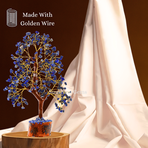 Arbre de Vie en Cristal de Lapis Lazuli en Gros avec Fil Doré, Pierres de Guérison, Décoration d'Intérieur - Product Image 5