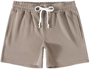 Men's Summer Casual Shorts <b>Large</b> Size Pure Cotton Solid Color Basic Shorts Drawstring Closure Mid Anti-Wrinkle Knitted - Product Image 5