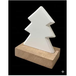 Farmhouse Handmade Crafts High Quality Eco-Friendly White Painted Christmas Ornament Mini Rustic Wooden Base Standing Tabletop - Product Image 6