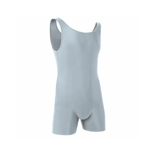 Combinaison de lutte unisexe personnalisée pour adultes, 100% polyester extensible, une pièce, 100g, noir avec bordure blanche, vêtements de sport de combat - Product Image 3