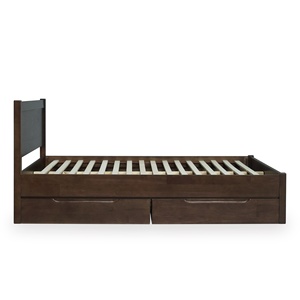 Cama de Almacenamiento de Madera de Caucho Premium, Diseño Minimalista KD, Calidad Estándar de Exportación, Fabricante Vietnamita, Fábrica OEM/ODM en Vietnam - Product Image 4
