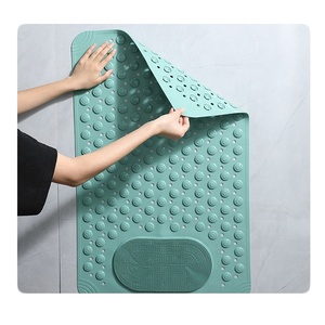แผ่นรองพื้นห้องอาบน้ำ PVC รุ่นใหม่ กันลื่น ปราศจากน้ำยาง พร้อมจุกดูดสุญญากาศ ป้องกันการลื่นไถล พื้นไวนิลลายกราฟิก - Product Image 1