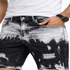 Premium Quality Men's Streetwear Summer Hip Hop Casual Denim Shorts 100% Cotton Breathable Comfortable Fit - Product Image 4