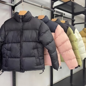 Men's MultiColor Custom <b>Stand</b> Collar Puffer Jacket Winter Warm Zipper Closure Casual Thick Short <b>Slim</b> Fit Polyester Wadding <b>Coat</b> - Product Image 1